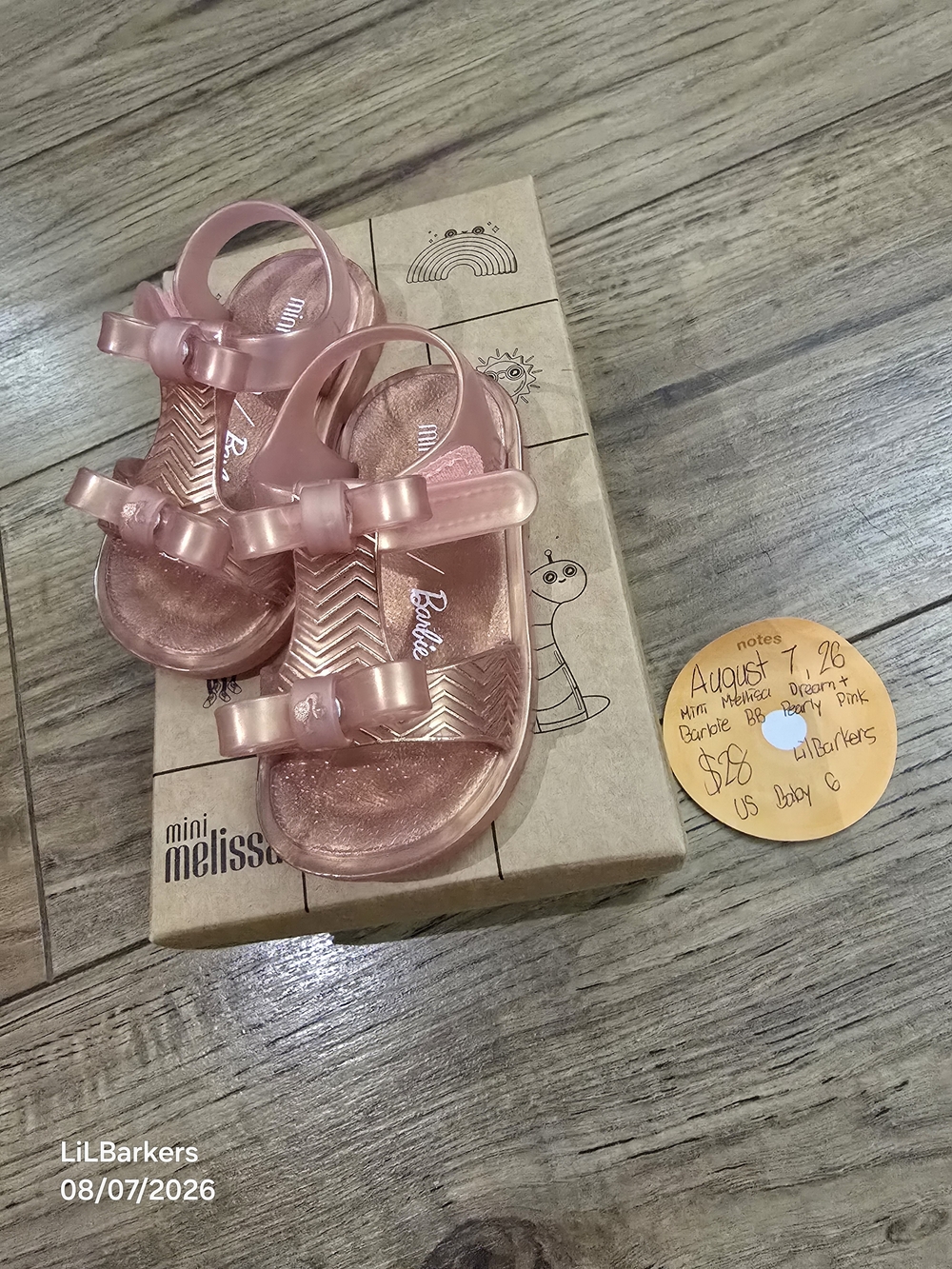 Mini Melissa Rose Pink Jelly Bow Sandals for Kids